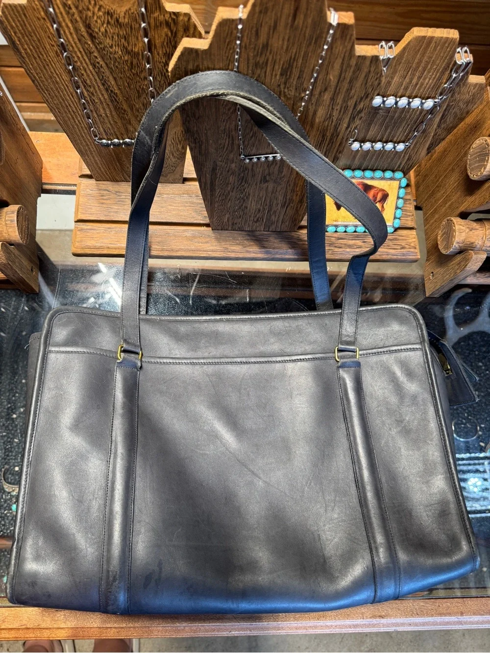 Vintage Authentic Coach Leather Tote Bag